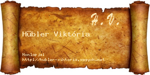 Hübler Viktória névjegykártya